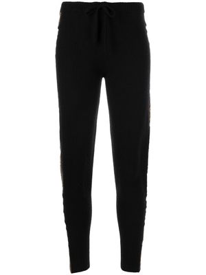 Madison.Maison pantalon en cachemire à bandes métallisées - Noir