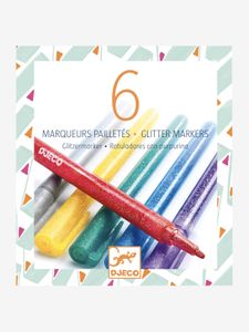 6 markers met glitters DJECO meerdere kleuren