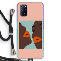 Orange lips: Oppo A92 Transparant Hoesje met koord