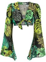 Amir Slama blouse crop à imprimé tropical - Vert - thumbnail