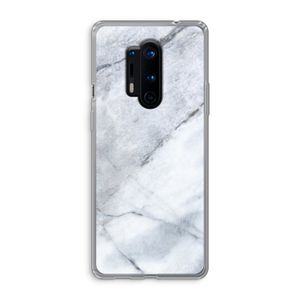 Witte marmer: OnePlus 8 Pro Transparant Hoesje