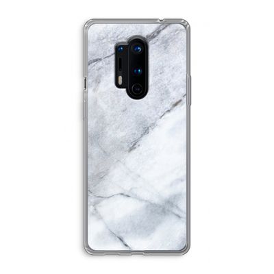 Witte marmer: OnePlus 8 Pro Transparant Hoesje