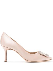 Manolo Blahnik escarpins Hangisi 70 mm à boucle ornée de cristal - Rose