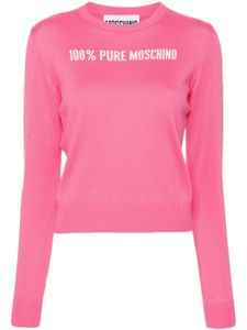 Moschino slogan intarsia-knit jumper - Rose