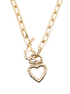 Kenneth Jay Lane heart-charm chain necklace - Or