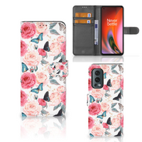 OnePlus Nord 2 5G Hoesje Butterfly Roses - thumbnail