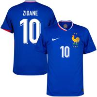 Frankrijk Shirt Thuis 2024-2025 + Zidane 10 - thumbnail