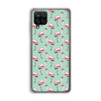 Flamingoprint groen: Samsung Galaxy A12 Transparant Hoesje