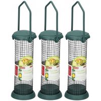 3x Buiten vogelvoer pinda silo 22 cm