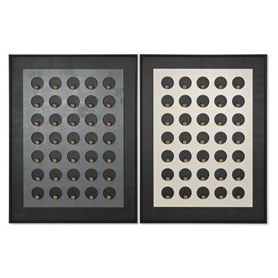 Schilderij Home ESPRIT Wit Zwart Gouden Modern 90 x 3,5 x 120 cm (2 Stuks)