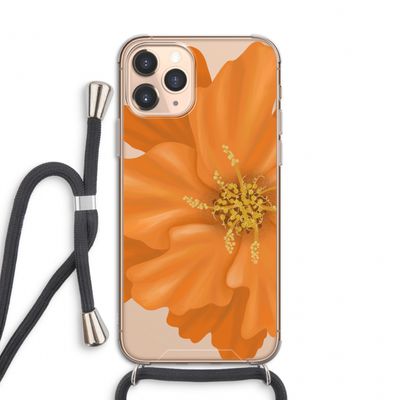 Orange Ellila flower: iPhone 11 Pro Transparant Hoesje met koord