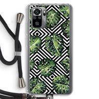 Geometrische jungle: Xiaomi Redmi Note 10S Transparant Hoesje met koord