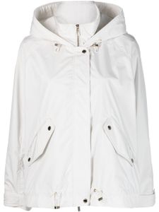 Moorer manteau zippé à capuche - Blanc