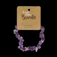 Steengoed Splitkralen armband amethyst op kaart 1 Stuks