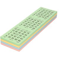 100x Bingospel accessoires kaarten/vellen nummers 1-75   -