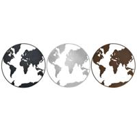 Wanddecoratie DKD Home Decor Metaal Wereldkaart (100 x 1 x 100 cm) (3 pcs)