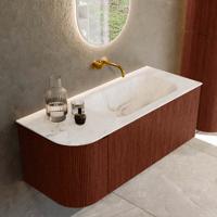 Badmeubel Mondiaz Kurve-Dlux | 115 cm cm | Meubelkleur Ruby | Wastafelkleur Frappe | Solid surface | Wasbak rechter zijde spoelbak | Zonder kraangat(en) Badmeubel Mondiaz Kurve-Dlux | 115 cm cm | Meubelkleur Ruby | Wastafelkleur Frappe | Solid surface | Wasbak rechter zijde spoelbak | Zonder kraangat(en)