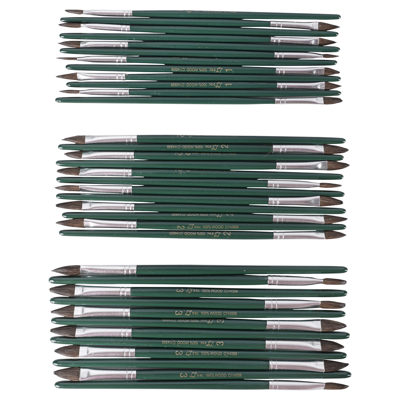 Copenhagen Pro Autolakpenselen Set | Maat 1-2-3 | Pony haar | FSC groen gelakte houten steel | 36 delig - 23.149.61