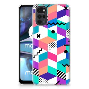 Motorola Moto G22 TPU Hoesje Blokken Kleurrijk