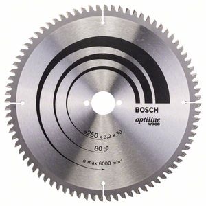 Bosch Accessoires Cirkelzaagblad Optiline Wood 250 x 30 x 3,2 mm, 80 1st - 2608640645