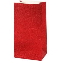 Papieren zakken, H: 17 cm, afm 6x9 cm, 200 gr, rood, 8 stuk/ 1 doos