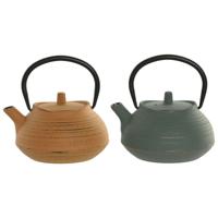 Theepot Home ESPRIT Groen Oranje Roestvrij staal Ijzer 400 ml (2 Stuks)
