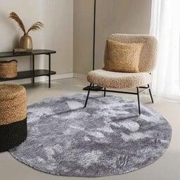 Vloerkleed Calida Rond Grijs Ø 200 Cm Hoogpolig Elle Decoration - Dekbed-Discounter.nl