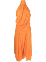 Alberta Ferretti robe drapée à dos-nu - Orange