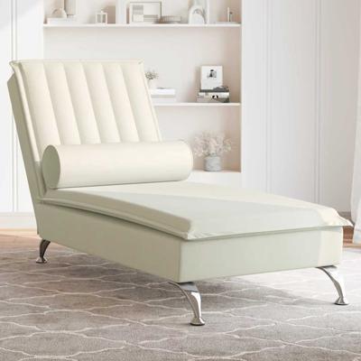 Massage chaise longue met bolster fluweel roze