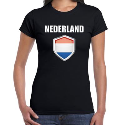 Verkleed T-shirt voor dames - zwart - Nederland landen supporters - fan - aanmoedigen