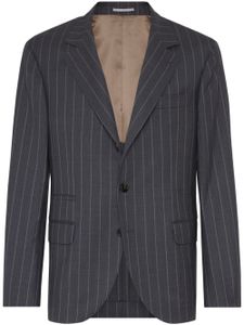 Brunello Cucinelli blazer en laine à rayures - Gris