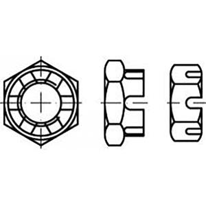 TOOLCRAFT TO-6864312 Kroonmoeren M16 DIN 979 Staal 50 stuk(s)