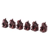 Ganesha Beeld Polyresin Rood - set van 6 - ca. 3 cm