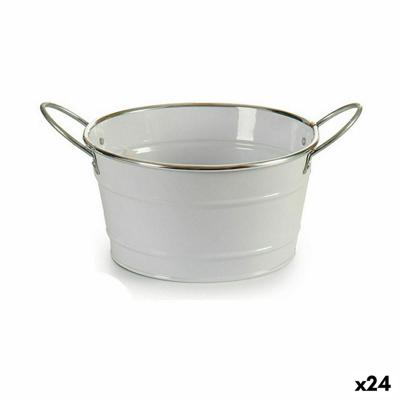 Kubus Wit Zilverkleurig Zink 27,5 x 10,5 x 20 cm (24 Stuks)
