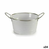 Kubus Wit Zilverkleurig Zink 27,5 x 10,5 x 20 cm (24 Stuks)
