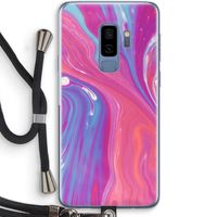 Paarse stroom: Samsung Galaxy S9 Plus Transparant Hoesje met koord