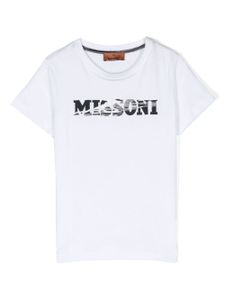 Missoni Kids t-shirt en coton à logo imprimé - Blanc