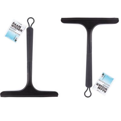 Raamwisser - 2x - kunststof - zwart - met ophang lus - 28 cm