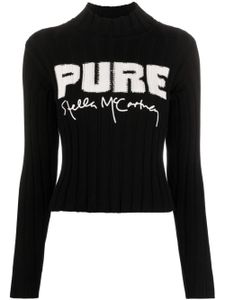 Stella McCartney pull en coton à logo brodé - Noir