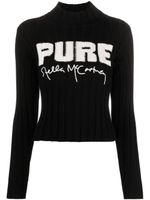 Stella McCartney pull en coton à logo brodé - Noir