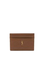 Saint Laurent porte-cartes en cuir matelassé - Marron - thumbnail