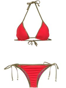 Amir Slama gold-tone trimming bikini set - Rouge