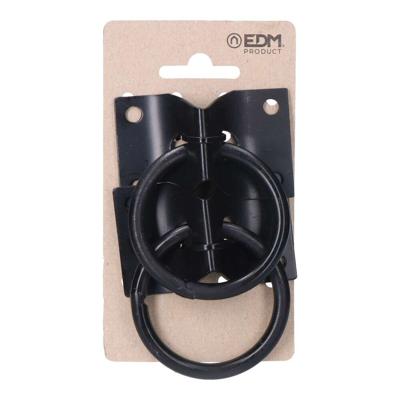 Parkeerstation voor honden EDM 85294 Zwart 70 x 45 mm Plaat Ringen (2 Stuks)