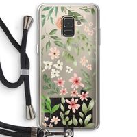 Botanical sweet flower heaven: Samsung Galaxy A8 (2018) Transparant Hoesje met koord