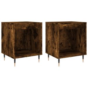 vidaXL Nachtkastjes 2 st 40x35x50 cm bewerkt hout gerookt eikenkleurig