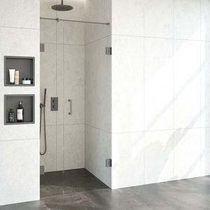 Brauer JC profielloze nisdeur 90cm met 60cm deur gunmetal geborsteld