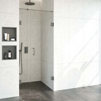Brauer JC profielloze nisdeur 90cm met 60cm deur gunmetal geborsteld - thumbnail