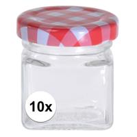 Excellent Houseware Inmaak/weckpotjes/jampotjes - 10x stuks - 50 ml - met draaideksel - thumbnail