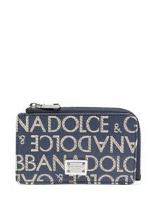 Dolce & Gabbana porte-cartes à motif monogrammé - Bleu