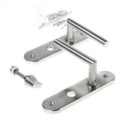 Krukgarnituur roestvaststaal massief hks-model afgerond wc8x63